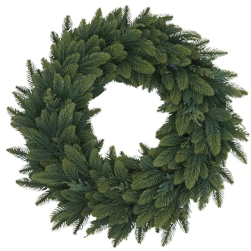 Ghirlanda natalizia HWC-O98, per porta, da tavolo, decorazione artificiale Ø 45 cm - abete verde