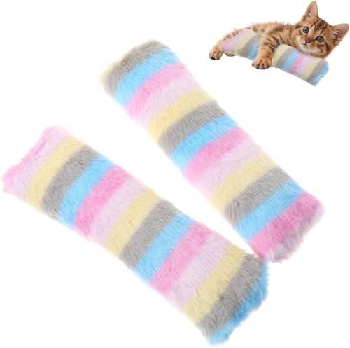 Genérico - Juego de 2 cojines de peluche con hierba para gatos y valeriana, juguete interactivo y calmante para gatos