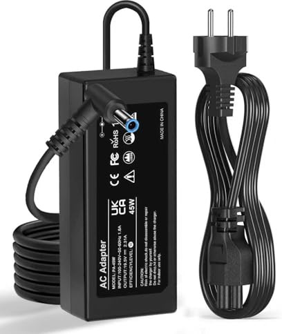 Cluvox Cargador 45W Portatil PC 19.5V 2.31A,Compatible con HP Elitebook 840 850 250 255 G3 G4 Pavilion X360 Notebook 13-15 Serie Probook 430 440 450 Alimentación del Adaptador (4.5MMX3.0MM)