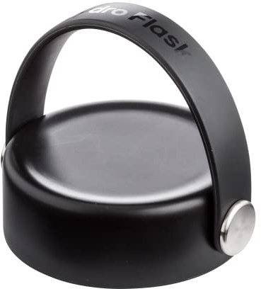 Hydro Flask - Flex Cap for Wide Mouth - Leakproof - Honeycomb Insulated Cap with Flex Strap for Easy Carrying - Black