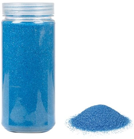 Heku 30330-18: Sabbia decorativa blu, 750 g, in barattolo richiudibile, 750g / Körnung 0,1mm