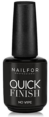 NAILFOR Quick Finish Senza Dispersione 15ml - Top Coat No Wipe Professionale per Smalto Semipermanente e Ricostruzione Unghie