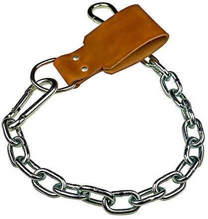Leather Dip Belt Strap with Chain for Weight Lifting - For Weighted Dips and Pullups - Made in the USA