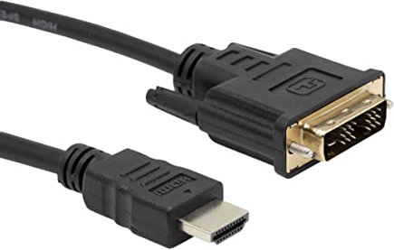 APM 590488 - Cordon HDMI/DVI-D Connecteurs Mâle/Mâle - Accessoires pour TV et Vidéo - Transfert Audio et Vidéo - Connexion Ordinateur vers Écran LCD/Plasma/Vidéoprojecteur - Longueur 1,8 m - Noir