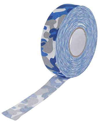 U/D Ruban adhésif pour bâton de hockey sur glace - 25 mm x 25 m - Pour raquette de tennis - Camouflage bleu