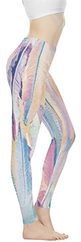 Biyejit - Pantaloni da yoga da donna, leggings a vita alta per signore, leggings da allenamento per donna, L