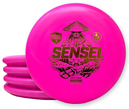 Discmania Sensei Disc - Putter de golf - Putter de golf de disco - Putter de base activa Sensei con vuelo de disco estable, paquete de putter de práctica (los colores pueden variar) (paquete de 5)