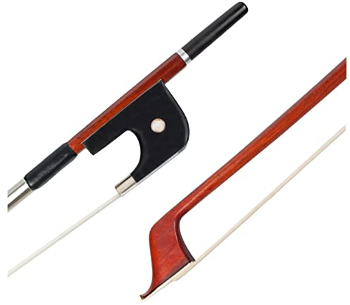 Students Violin Bow Kontrabassbåge För 4/4 Kontrabasspernambuco Båge Ebenholts Groda W/Mongolia Hästhår