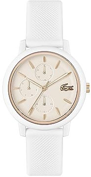 Lacoste Multi Zifferblatt Quarz Uhr für Damen Kollektion Lacoste.12.12 Multi mit Weisses Silikonarmband - 2001326