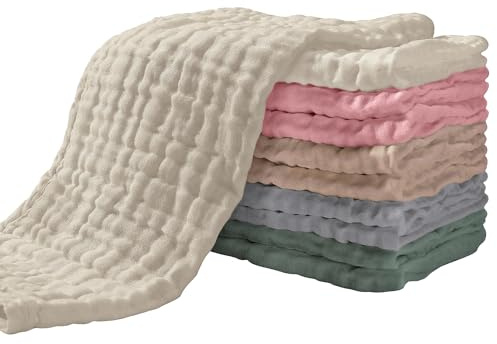 Yoofoss Panni Burp in Mussola per Neonati Confezione da 10 100% Cotone Salviette per Neonati Grandi 27X50cm Super Morbidi e Assorbenti per Ragazzi Ragazze