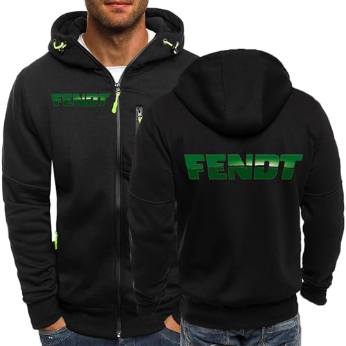 SHAMMA Mens Zip Up Sweats à Capuche pour FENDT Vestes décontractées Cardigans légers Sweat-Shirts à Capuche Pullover à Manches Longues Pullers Hauts de Travail pour Hommes-Black||XL