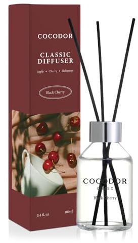 COCODOR Classic Reed Diffuser/Black Cherry/100ml/1 Pack/Scent Diffuser with Sticks Home Fragrance Reed Diffuser for Bathroom Shelf Décor