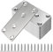 NAMYEUT 20 conectores planos de acero inoxidable, 80 x 40 x 2 mm, placa perforada, conector plano, conector de metal, escuadras metalicas, herrajes para muebles de madera, placa de conexión