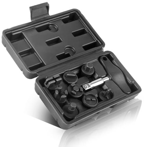STAHLWERK Ölablass-Werkzeug Set 9 Teile | Ölwechsel-Werkzeug | Öldienst-Spezialprofil-Satz | Steckschlüssel-Satz für Kunststoff-Ölablassschrauben von BMW | DAF | Ford | GM | MAN | Mercedes | PSA | VAG