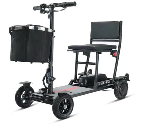 Freejoyer F7plus Seniorenmobil, bis zu 60km Elektromobil für Senioren mit Körbchen, Faltbare Lightweight Elektromobil (Grau)