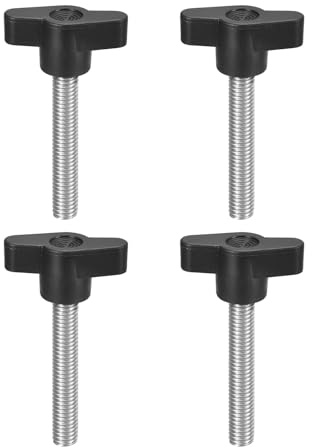 QUARKZMAN 4 stycken räfflade skruvar, M8 x 45 mm metrisk 304 rostfritt stål T-formad klämskruvsknapp tumskruvar handtag vingskruv för snabb borttagning handåtdragning knappsats