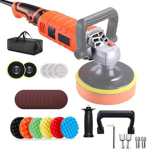 Lucidatrice per Auto, Lucidatrice Rotativa da 1580 W, con 7 velocità Regolabili, 500-3300 Giri/min, Funzionamento Silenzioso a 65 Db, Dissipazione Efficiente del Calore
