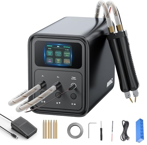 Spot Welder, AWithZ 69.2 KW Capacitor Battery Spot Welder, 2-in-1 Automatic & Foot Pedal Two Modes Spot Welding Pen Battery Farad Welding Equipment for 18650/LiFePO4 Lithium Battery Pack Building