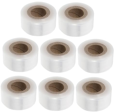 BIUDECO 8 Pezzi Nastro per Innesto Piante da Frutto in PE Trasparente Estensibile 30Mm X 100M Pellicola Protettiva per Floricoltura e Vivaismo Adesivo per Riparazione Alberi e