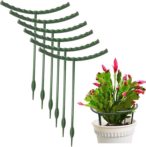 PPGGOPP Tutores para Plantas, 6pcs 25 x 14,5 cm, Soportes para Plantas, Estacas, Soporte para Tomateras, Postes de Soporte, para Verduras, Flores, Enredadera (Verde B)