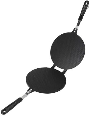 SUNGOOYUE Gaufrier Antiadhésif de 8.7 Pouces pour Cornets de Crème Glacée Faits Maison, Machine de Petit-déjeuner Rapide pour les Chefs, Aluminium/plastique (Style de grille)