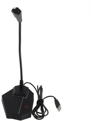 DouWen MO Microfono da scrivania a condensatore con collo di cigno USB, microfono a collo di cigno per computer con illuminazione RGB, captazione del suono a 360 gradi, disattivazione audio