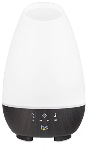 HealthSmart 500ML Essential Oil Diffuser for Large Rooms, Cool Mist Humidifier and Aromatherapy Diffuser, Adjustable Timer, Mist Mode and 7 LED Light Colors, White (Pack of 1)