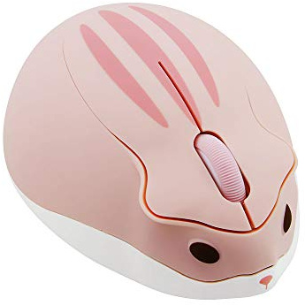 2.4GHz Wireless Mouse Cute Hamster Shape Less Noice Portable Mobile Optical 1200DPI USB Mice Cordless Mouse for PC Laptop Computer Notebook MacBook Gaming Kids Girl Men Women Adults Gift (Pink)