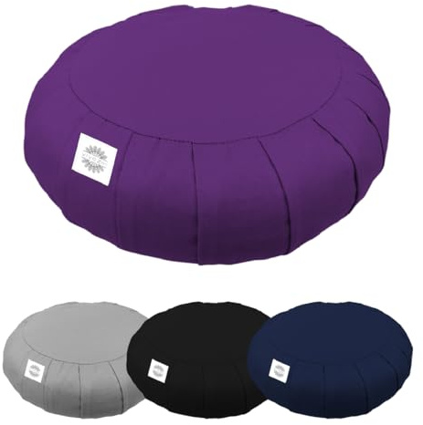 Vivezen - Pouf, zafu, coussin de méditation, yoga - Rond - 38 x 38 x 13 cm - Plusieurs coloris