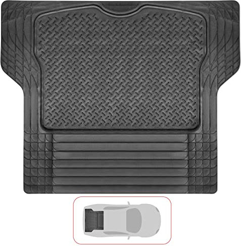 VaygWay Heavy Duty Cargo Liner Trunk Floor Mat – All Weather Trunk Protection Floor Mat - Black Rubber Trimmable Durable Cargo Auto Mat – Universal Fit Car SUV Truck Auto