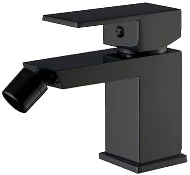 VALAZ Robinet Bidet | Robinet Salle Bain, Mélangeur Eau Froide et Chaude, Pas de Fuites, Installation Facile et Rapide | Laiton, Inoxydable, Élégant, Carré, Noir Mat, Série Segura