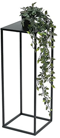 DanDiBo Sgabello per fiori in metallo nero, rettangolare, 50-70 cm, tavolino da tavolo 96315 con colonna di fiori, moderno supporto per piante (60 cm)