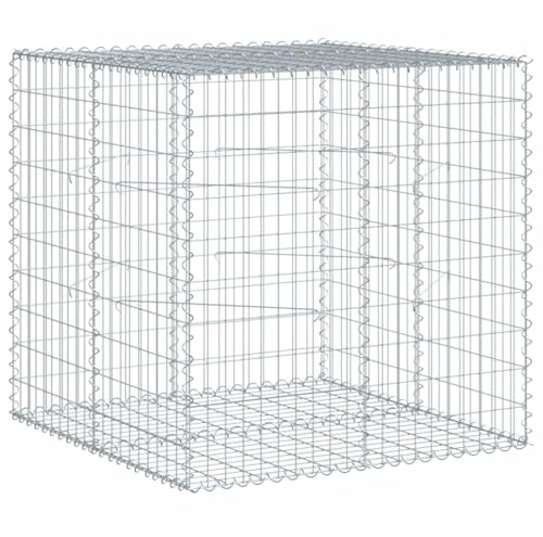 vidaXL Gabion Basket with Cover 100x100x100 cm Galvanised Iron