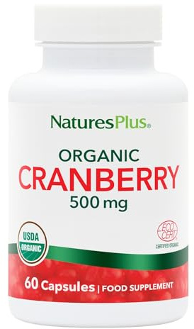 NaturesPlus Organic Cranberry 500 mg - 60 Capsules - Helps Promote Healthy Urinary Tract - USDA Certified Organic, Vegan, Gluten Free, Non-GMO - 30 Servings