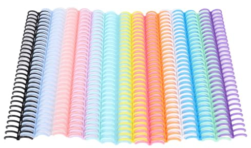 BORDSTRACT 14 Uds. de encuadernación con peine de 14 colores, capacidad de 150 hojas, calendario de cuaderno con peine de encuadernación de plástico PP de 19mm x 30 anillos