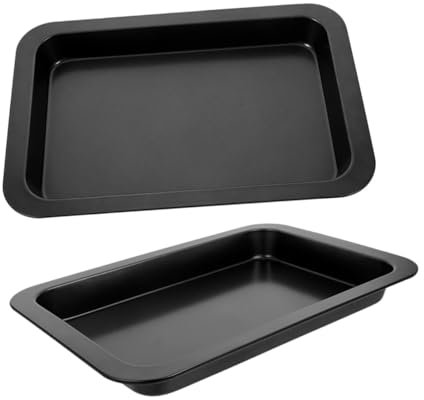 OFFSCH Teglia Rettangolare Piccola Teglia per Biscotti Teglie da Forno per La Cottura Forno Teglie Antiaderenti Set di Teglie Rettangolari