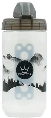 Peaty's x Fidlock Lockin Magnetic 450ml Bike Water Bottle & Mount - Bike Drink Holder and Bottle Set, Premium Alternative To Cage, Twist & Release, Bicycle and Cycling Accessories - Mountain Clear