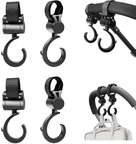 4 Stück Kinderwagen Haken Klettverschluss Haken Abs-Material, Multifunktional, Universell, Geeignet Für Kinderwagen, Einkaufswagen, Autos, Fahrräder