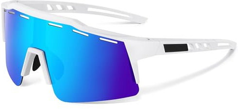 suoso Polarisiert Sportbrille Schnelle brille für Herren und Damen Sport Sonnenbrille UV400-Schutz Fahrradbrille Klar Laufbrille für MTB Rennrad Fahrrad Ski Rave Frostblau