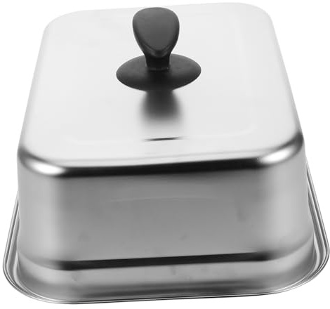 Levemolo Tapa De Acero Inoxidable para Alimentos Tapa para Plancha Rectangular para Cocinar Al Vapor Derretir Queso Camping Barbacoa Cocina