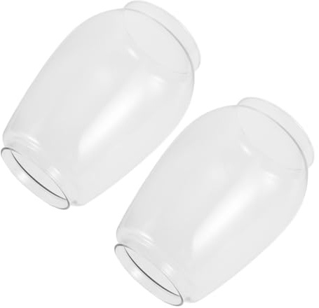 BESPORTBLE 2 Abat-Jours en Verre Rond de Rechange pour Lampe à Pétrole D’Extérieur Abat-Jour Cheminée Transparent Adapté Camping et Éclairage Jardin Verre Résistant pour Lampe Tempête