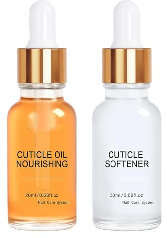 DMQ Cuticle Care Kit, 2PCS Cuticle Oil and Cuticle Remover, Cuticle Nourishes and Softener, Promotes Nail Strength for Women Girls Home Use - 20ML