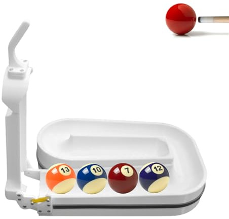 3D-tryckt poolbollställ, avtagbart biljardset och launcher, rymmer 15 bollar, precisionstränare, fast positioner, noggrannhet övningshjälp för hem och klubb