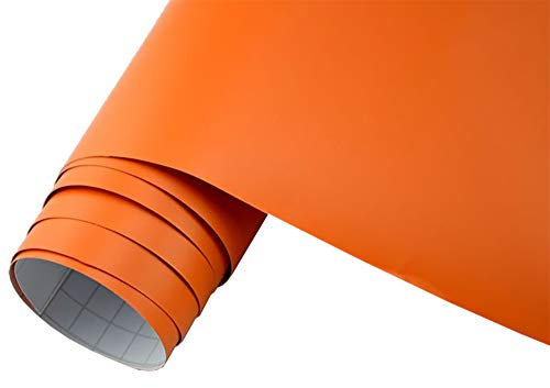 Neoxxim 26.64€/m2 Premium Auto Folie - ORANGE MATT 30 x 150 cm - blasenfrei mit Luftkanälen ca. 0,15mm dick Folierung folieren bekleben