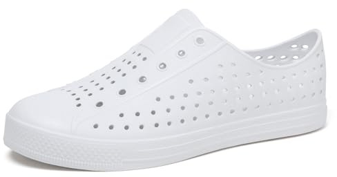 SAGUARO Mens Garden Shoes for Women Breathable Slip-On Gardening Clogs Quick Dry Non-Slip Water Shoe Outdoor Beach Sandals Aero XVII White