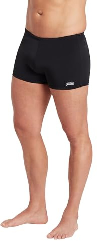 Zoggs Men's Cottesloe Hip Racer Swim Briefs, Black/Eco Fabric, 34 UK