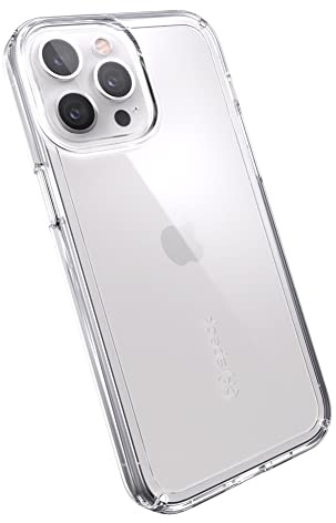 Speck Slim Clear iPhone 13 Pro Max Case - Drop Protection, Wireless Charging Compatible, Anti-Yellowing, Anti-Fade, 6.7 Inch Phone Case - GemShell Clear