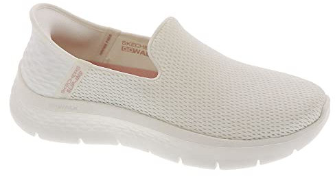 Skechers Damen Hands Free Slip-ins Go Walk Flex-Relish Sneakers, Off White Textile/Trim, 42 EU