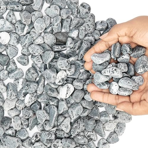 BELLE VOUS Galets Naturels Décoratifs Gris - 3,4 kg de Mini Pierres Assorties - Gravier de Rivière Décoratif pour Vases - Pots de Plantes de Jardin et en Intérieur - Aquariums
