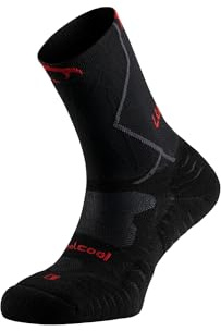 Lurbel Calze Alte Da Trail Running Traction Pro Senza Cuciture Compressive Anti-Vesciche Unisex Nero/Rosso X-Large